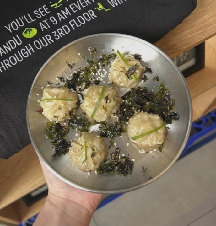 A bowl of handmade mandu